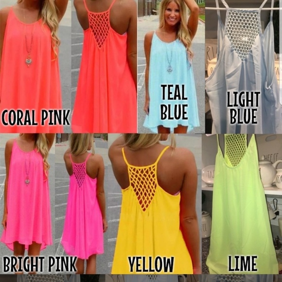 Other - SALE!🔥👙Hot neon colored sun dress/ swim cover up
